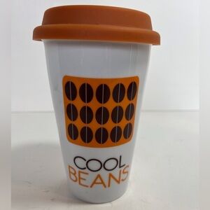 Cool Beans Reusable Travel Ceramic Coffee Mug with Lid